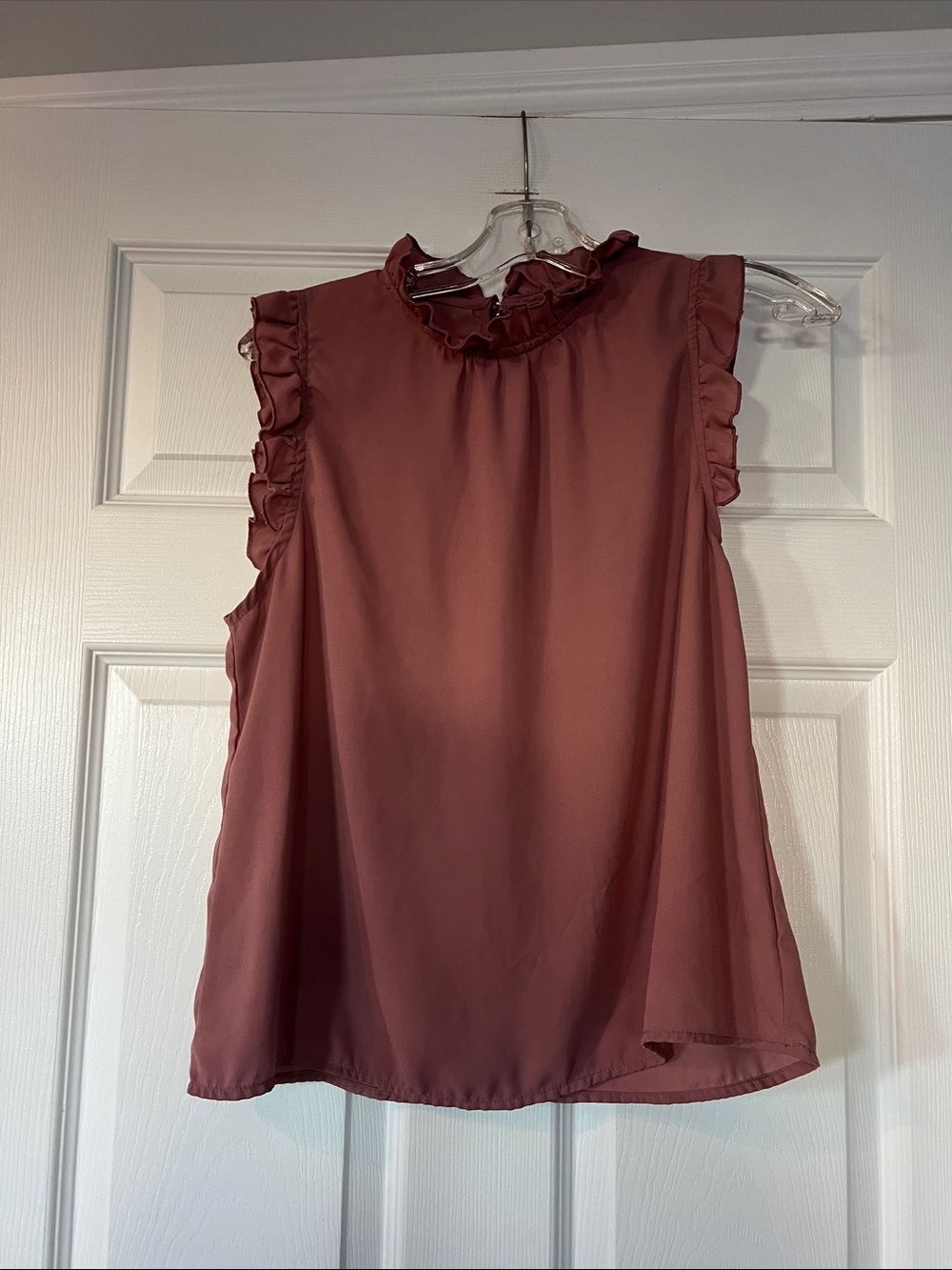 SHEIN Mauve Ruffle-Trim Sleeveless Camisole